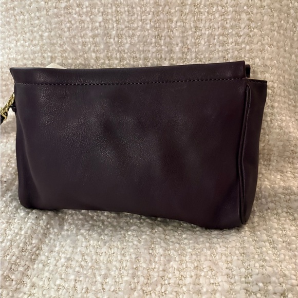 Coach Dark Purple Leather Wristlet - Picture 2 of 4